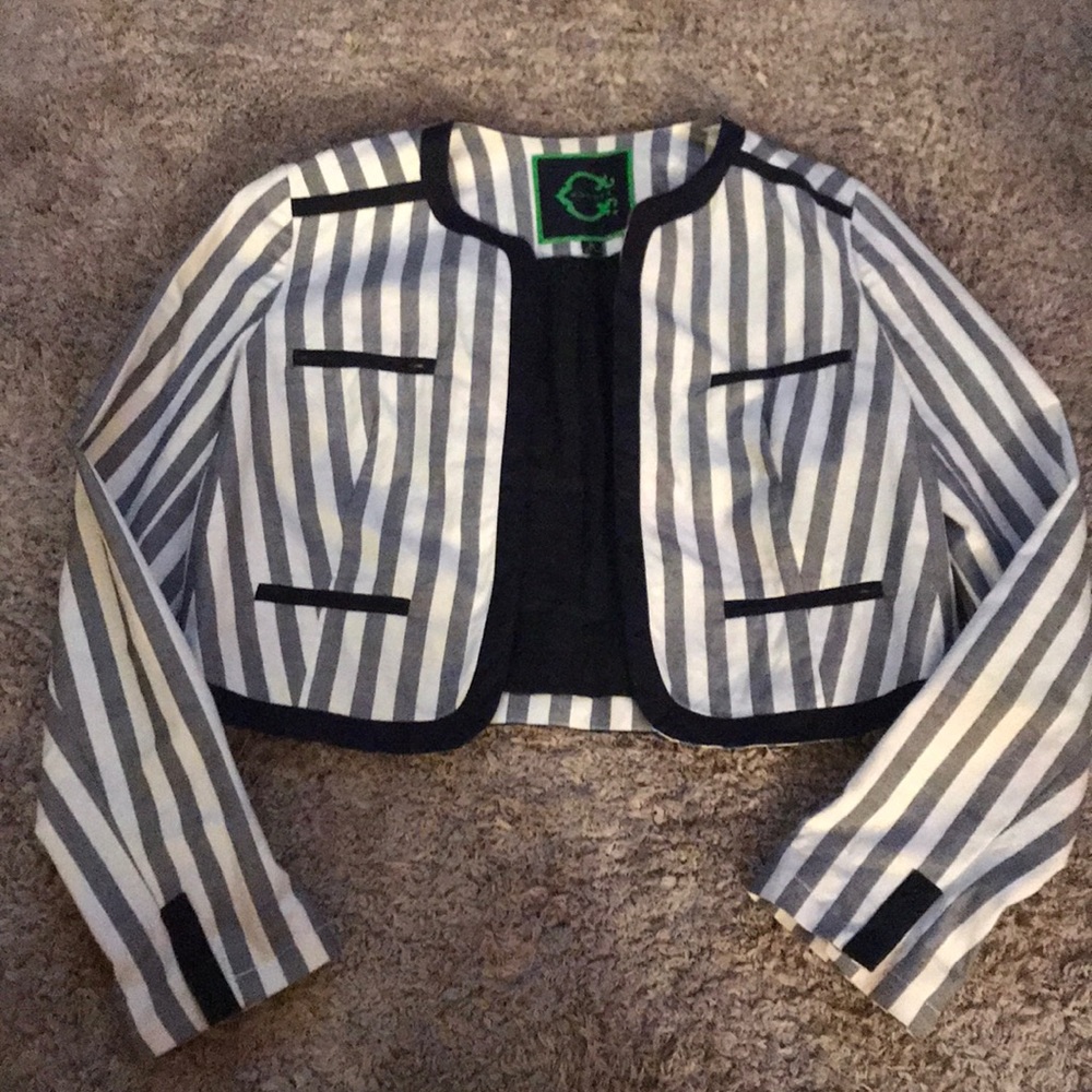 Navy and white blazer